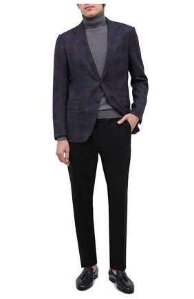 Мужские кожаные лоферы SANTONI темно-синего цвета по цене 65800 руб., арт. MCNC16465SI1ESCSU53 | Фото 2 Мужские кожаные лоферы SANTONI темно-синего цвета, арт. MCNC16465SI1ESCSU53 | Фото 2