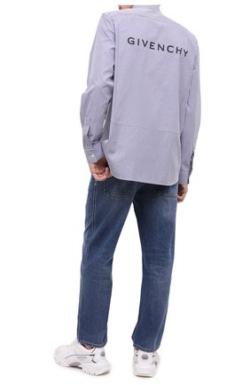 Мужская хлопковая рубашка GIVENCHY синего цвета по цене 67400 руб., арт. BM60H012ZY | Фото 2 Мужская хлопковая рубашка GIVENCHY синего цвета, арт. BM60H012ZY | Фото 2