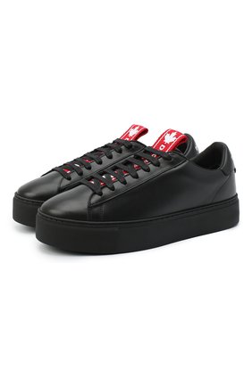 Женские кожаные кеды DSQUARED2 черного цвета по цене 30950 руб., арт. SNW0064 01501155 | Фото 1 Женские кожаные кеды DSQUARED2 черного цвета, арт. SNW0064 01501155 | Фото 1