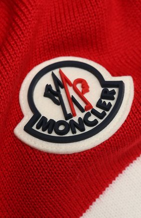 Детский шерстяной шарф MONCLER красного цвета по цене 19100 руб., арт. F2-954-9Z719-20-A9470 | Фото 2 Детский шерстяной шарф MONCLER красного цвета, арт. F2-954-9Z719-20-A9470 | Фото 2