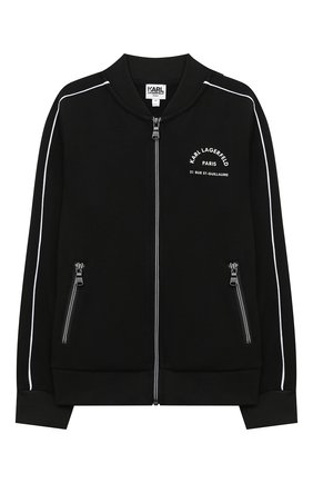 Детский хлопковая толстовка KARL LAGERFELD KIDS черного цвета по цене 9500 руб., арт. Z25268 | Фото 1 Детский хлопковая толстовка KARL LAGERFELD KIDS черного цвета, арт. Z25268 | Фото 1