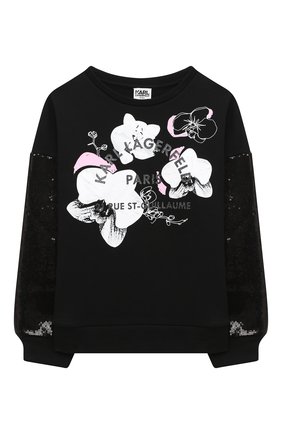 Детский хлопковый свитшот KARL LAGERFELD KIDS черного цвета по цене 13300 руб., арт. Z15275 | Фото 1 Детский хлопковый свитшот KARL LAGERFELD KIDS черного цвета, арт. Z15275 | Фото 1