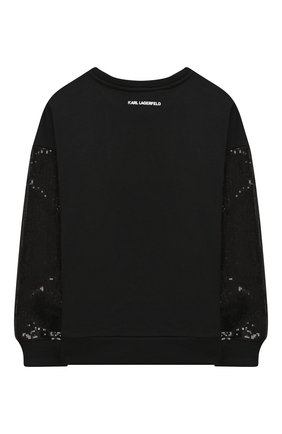 Детский хлопковый свитшот KARL LAGERFELD KIDS черного цвета по цене 13300 руб., арт. Z15275 | Фото 2 Детский хлопковый свитшот KARL LAGERFELD KIDS черного цвета, арт. Z15275 | Фото 2
