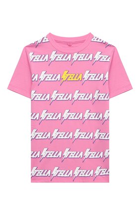 Детская хлопковая футболка STELLA MCCARTNEY розового цвета по цене 3960 руб., арт. 601095/SPJ39 | Фото 1 Детская хлопковая футболка STELLA MCCARTNEY розового цвета, арт. 601095/SPJ39 | Фото 1