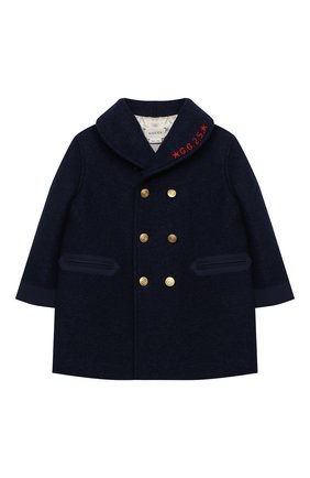 Детского шерстяное пальто GUCCI синего цвета по цене 57400 руб., арт. 616200/XWAJ0 | Фото 1 Детского шерстяное пальто GUCCI синего цвета, арт. 616200/XWAJ0 | Фото 1