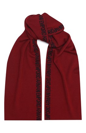Детский шарф EMPORIO ARMANI красного цвета, арт. 404614/0A465 | Фото 1 (Материал: Текстиль, Шерсть, Синтетический материал; Региональные ограничения белый список (Axapta Mercury): RU)