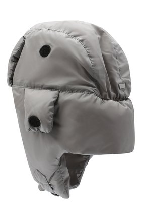 Детского пуховая шапка-ушанка HERNO серого цвета, арт. BER002B/12004 | Фото 2 (Материал: Синтетический материал, Текстиль)