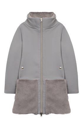 Детское пальто из хлопка и шерсти HERNO серого цвета по цене 41300 руб., арт. CA0008G/33600/10A-14A | Фото 1 Детское пальто из хлопка и шерсти HERNO серого цвета, арт. CA0008G/33600/10A-14A | Фото 1