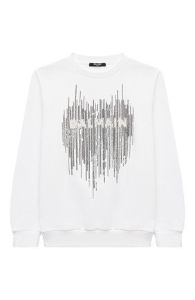 Детский хлопковый свитшот BALMAIN белого цвета по цене 29050 руб., арт. 6N4040/NE060/12-16 | Фото 1 Детский хлопковый свитшот BALMAIN белого цвета, арт. 6N4040/NE060/12-16 | Фото 1