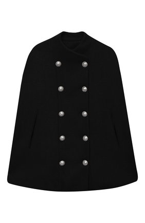 Детское шерстяное пончо BALMAIN черного цвета по цене 65550 руб., арт. 6N2090/ND870/12-16 | Фото 1 Детское шерстяное пончо BALMAIN черного цвета, арт. 6N2090/ND870/12-16 | Фото 1
