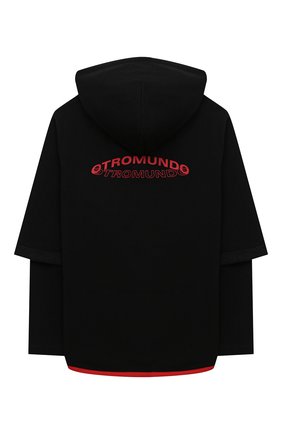 Детский хлопковое худи MARCELO BURLON KIDS OF MILAN черного цвета по цене 16350 руб., арт. 20I/B/MB/2106/0020/8-14Y | Фото 2 Детский хлопковое худи MARCELO BURLON KIDS OF MILAN черного цвета, арт. 20I/B/MB/2106/0020/8-14Y | Фото 2