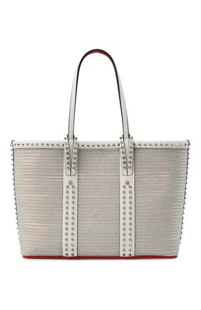 Женский сумка-тоут cabata small CHRISTIAN LOUBOUTIN серебряного цвета по цене 118500 руб., арт. cabata small rete fly/calf p/spikes | Фото 1 Женский сумка-тоут cabata small CHRISTIAN LOUBOUTIN серебряного цвета, арт. cabata small rete fly/calf p/spikes | Фото 1
