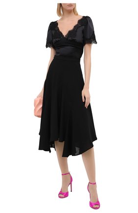 Женская топ из смеси шелка и хлопка DOLCE & GABBANA черного цвета по цене 86300 руб., арт. F7U44T/FURAG | Фото 2 Женская топ из смеси шелка и хлопка DOLCE & GABBANA черного цвета, арт. F7U44T/FURAG | Фото 2
