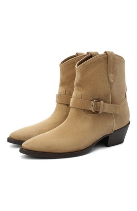 Женские замшевые ботинки west SAINT LAURENT бежевого цвета по цене 78950 руб., арт. 630685/1NZ00 | Фото 1 Женские замшевые ботинки west SAINT LAURENT бежевого цвета, арт. 630685/1NZ00 | Фото 1