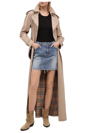 Женские замшевые ботинки west SAINT LAURENT бежевого цвета по цене 78950 руб., арт. 630685/1NZ00 | Фото 2 Женские замшевые ботинки west SAINT LAURENT бежевого цвета, арт. 630685/1NZ00 | Фото 2