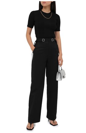 Женские хлопковые брюки PROENZA SCHOULER WHITE LABEL черного цвета по цене 30900 руб., арт. WL2036042-AC110 | Фото 2 Женские хлопковые брюки PROENZA SCHOULER WHITE LABEL черного цвета, арт. WL2036042-AC110 | Фото 2
