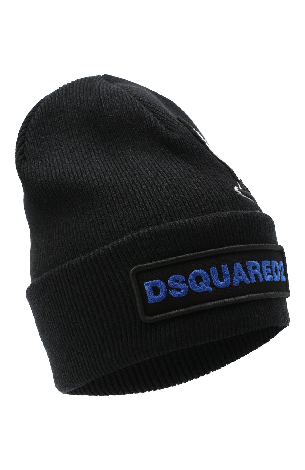 Мужская шерстяная шапка d2 x ovo DSQUARED2 черного цвета, арт. KNM0001 01W03698 | Фото 1
