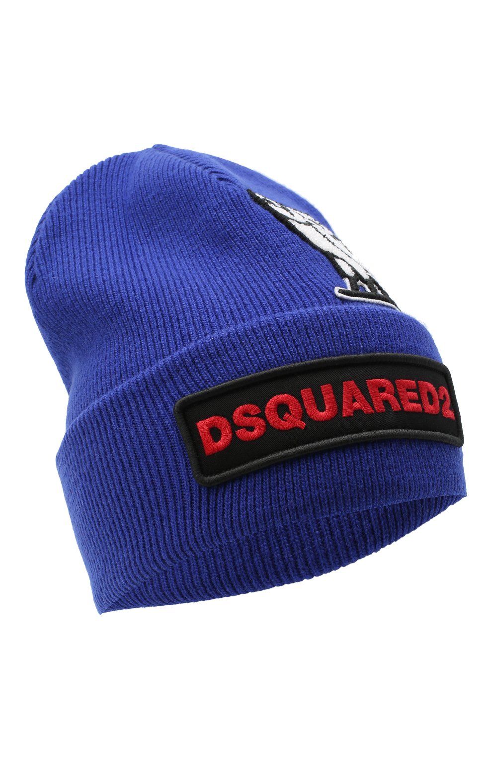 Мужская шерстяная шапка d2 x ovo DSQUARED2 синего цвета, арт. KNM0001 01W03698 | Фото 1