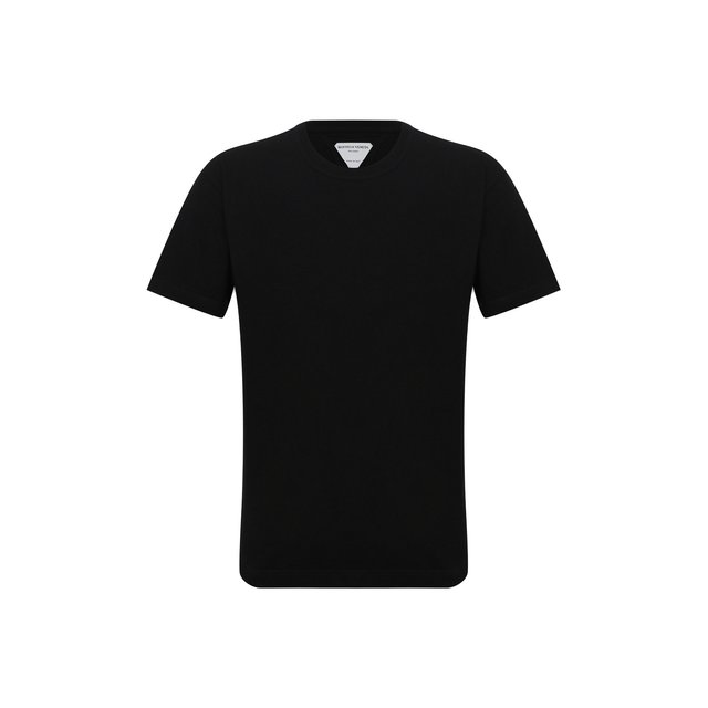 Хлопковая футболка Bottega Veneta черного цвета