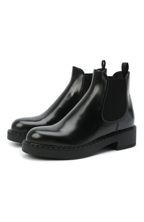 Женские кожаные ботинки PRADA черного цвета по цене 75000 руб., арт. 1T251M-055-F0002-050 | Фото 1 Женские кожаные ботинки PRADA черного цвета, арт. 1T251M-055-F0002-050 | Фото 1 (Женское Кросс-КТ: Челси-ботинки; Материал внешний: Текстиль; Материал внутренний: Натуральная кожа)