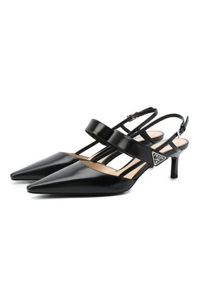 Женские кожаные туфли PRADA черного цвета по цене 71000 руб., арт. 1I322M-055-F0002-055 | Фото 1 Женские кожаные туфли PRADA черного цвета, арт. 1I322M-055-F0002-055 | Фото 1