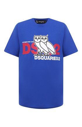 Мужская хлопковая футболка d2 x ovo DSQUARED2 синего цвета по цене 21700 руб., арт. S74GD0765/S23009 | Фото 1 Мужская хлопковая футболка d2 x ovo DSQUARED2 синего цвета, арт. S74GD0765/S23009 | Фото 1
