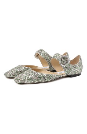 Женские комбинированные балетки jin JIMMY CHOO зеленого цвета по цене 59950 руб., арт. GIN FLAT/CGF | Фото 1 Женские комбинированные балетки jin JIMMY CHOO зеленого цвета, арт. GIN FLAT/CGF | Фото 1
