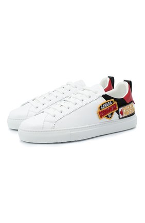 Мужские кожаные кеды DSQUARED2 белого цвета по цене 36850 руб., арт. SNM0144 01501276 | Фото 1 Мужские кожаные кеды DSQUARED2 белого цвета, арт. SNM0144 01501276 | Фото 1