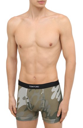 Мужские хлопковые боксеры TOM FORD хаки цвета по цене 8905 руб., арт. T4LC31150 | Фото 2 Мужские хлопковые боксеры TOM FORD хаки цвета, арт. T4LC31150 | Фото 2