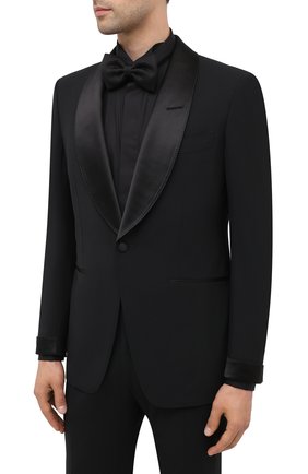 Мужской шерстяной смокинг TOM FORD черного цвета по цене 349500 руб., арт. 838R00/21M544 | Фото 2 Мужской шерстяной смокинг TOM FORD черного цвета, арт. 838R00/21M544 | Фото 2