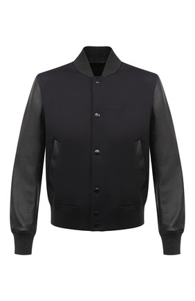 Мужской комбинированный бомбер GIVENCHY черного цвета по цене 247500 руб., арт. BM00K960TF | Фото 1 Мужской комбинированный бомбер GIVENCHY черного цвета, арт. BM00K960TF | Фото 1
