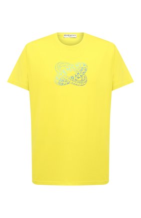 Мужская хлопковая футболка GIVENCHY желтого цвета по цене 31350 руб., арт. BM70Y63002 | Фото 1 Мужская хлопковая футболка GIVENCHY желтого цвета, арт. BM70Y63002 | Фото 1