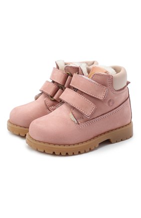Детские кожаные ботинки WALKEY розового цвета, арт. Y1B4-40015-0415/19-24 | Фото 1 (Материал утеплителя: Натуральный мех; Материал внешний: Кожа; Региональные ограничения белый список (Axapta Mercury): RU)