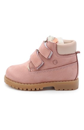 Детские кожаные ботинки WALKEY розового цвета, арт. Y1B4-40015-0415/19-24 | Фото 2 (Материал утеплителя: Натуральный мех; Материал внешний: Кожа; Региональные ограничения белый список (Axapta Mercury): RU)