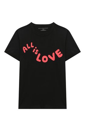 Детская хлопковая футболка STELLA MCCARTNEY черного цвета по цене 3565 руб., арт. 601104/SPJ55 | Фото 1 Детская хлопковая футболка STELLA MCCARTNEY черного цвета, арт. 601104/SPJ55 | Фото 1