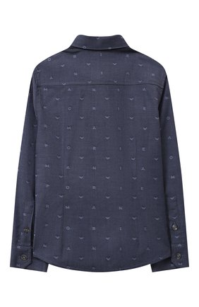 Детская хлопковая рубашка EMPORIO ARMANI синего цвета по цене 8325 руб., арт. 6H4CA4/1NXXZ | Фото 2 Детская хлопковая рубашка EMPORIO ARMANI синего цвета, арт. 6H4CA4/1NXXZ | Фото 2