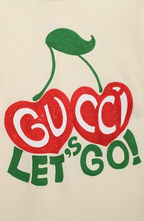 Детский хлопковый комбинезон GUCCI бежевого цвета по цене 14900 руб., арт. 581015/XJCSX | Фото 3 Детский хлопковый комбинезон GUCCI бежевого цвета, арт. 581015/XJCSX | Фото 3