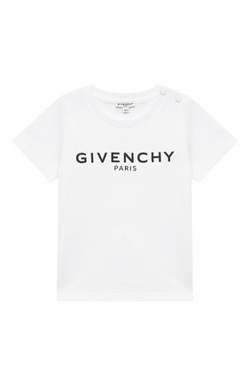 Детский хлопковая футболка GIVENCHY белого цвета, арт. H05J16 | Фото 1 (Ростовка одежда: 18 мес | 86 см, 24 мес | 92 см, 9 мес | 74 см)