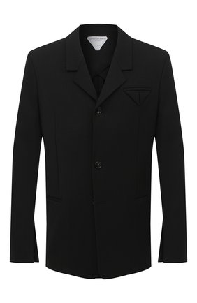 Мужской пиджак BOTTEGA VENETA черного цвета по цене 177500 руб., арт. 636451/V02W0 | Фото 1 Мужской пиджак BOTTEGA VENETA черного цвета, арт. 636451/V02W0 | Фото 1