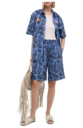 Женские хлопковые шорты STELLA MCCARTNEY синего цвета по цене 49200 руб., арт. 600473/SPN12 | Фото 2 Женские хлопковые шорты STELLA MCCARTNEY синего цвета, арт. 600473/SPN12 | Фото 2
