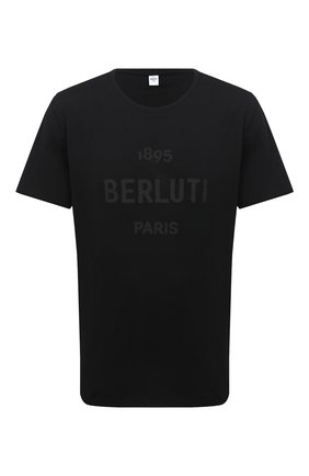 Мужская хлопковая футболка BERLUTI черного цвета по цене 49650 руб., арт. R18JRS50-004 | Фото 1 Мужская хлопковая футболка BERLUTI черного цвета, арт. R18JRS50-004 | Фото 1