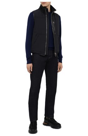 Мужской шерстяной джемпер BERLUTI синего цвета по цене 68450 руб., арт. R18KRL155-003 | Фото 2 Мужской шерстяной джемпер BERLUTI синего цвета, арт. R18KRL155-003 | Фото 2
