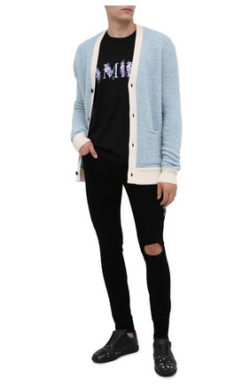 Мужская хлопковая футболка AMIRI черного цвета по цене 28650 руб., арт. F0M03234CJ | Фото 2 Мужская хлопковая футболка AMIRI черного цвета, арт. F0M03234CJ | Фото 2