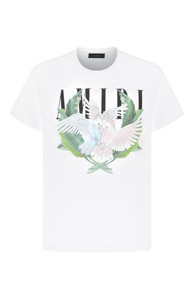 Мужская хлопковая футболка AMIRI белого цвета по цене 33550 руб., арт. F0M03239CJ | Фото 1 Мужская хлопковая футболка AMIRI белого цвета, арт. F0M03239CJ | Фото 1