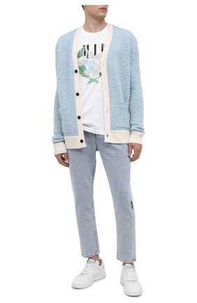 Мужская хлопковая футболка AMIRI белого цвета по цене 33550 руб., арт. F0M03239CJ | Фото 2 Мужская хлопковая футболка AMIRI белого цвета, арт. F0M03239CJ | Фото 2