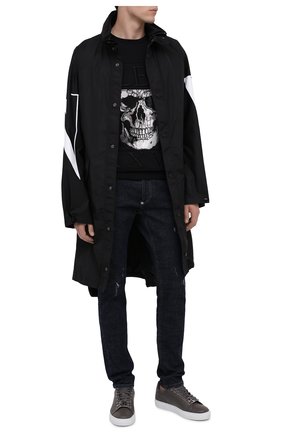 Мужские кожаные кеды hexagon PHILIPP PLEIN темно-серого цвета по цене 46980 руб., арт. F20S MSC2821 PLE006N | Фото 2 Мужские кожаные кеды hexagon PHILIPP PLEIN темно-серого цвета, арт. F20S MSC2821 PLE006N | Фото 2