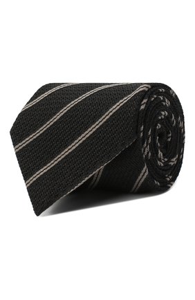 Мужской галстук из шелка и шерсти TOM FORD черного цвета по цене 23850 руб., арт. 8TF14/XTF | Фото 1