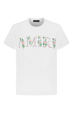 Мужская хлопковая футболка AMIRI белого цвета по цене 28650 руб., арт. F0M03234CJ | Фото 1 Мужская хлопковая футболка AMIRI белого цвета, арт. F0M03234CJ | Фото 1