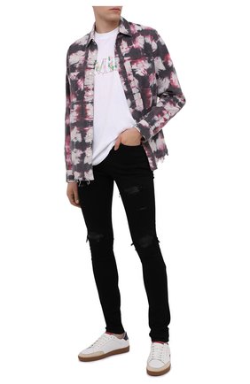 Мужская хлопковая футболка AMIRI белого цвета по цене 28650 руб., арт. F0M03234CJ | Фото 2 Мужская хлопковая футболка AMIRI белого цвета, арт. F0M03234CJ | Фото 2