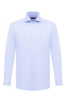 Мужская хлопковая сорочка TOM FORD голубого цвета по цене 58550 руб., арт. QFT192/94S3AX | Фото 1 Мужская хлопковая сорочка TOM FORD голубого цвета, арт. QFT192/94S3AX | Фото 1 (Рукава: Длинные; Материал внешний: Хлопок; Длина (для топов): Стандартные; Случай: Формальный; Стили: Классический; Мужское Кросс-КТ: Сорочка-одежда; Принт: Однотонные; Манжеты: На пуговицах; Воротник: Акула)